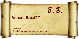 Braun Bató névjegykártya